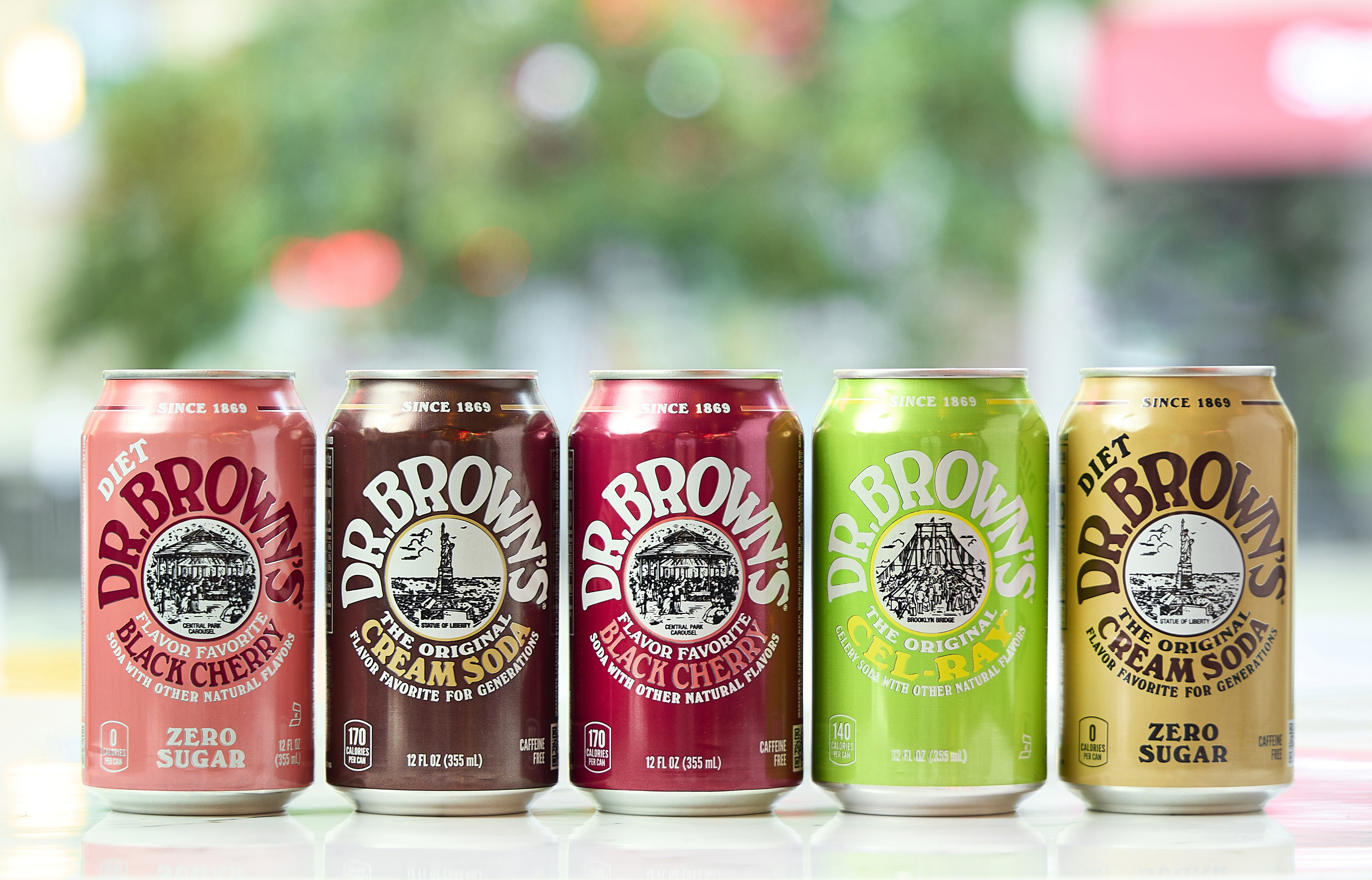 a row of bottles on a table