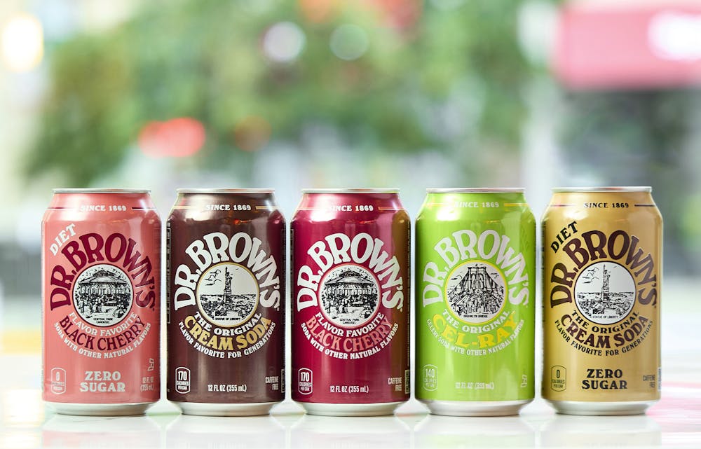 a row of bottles on a table
