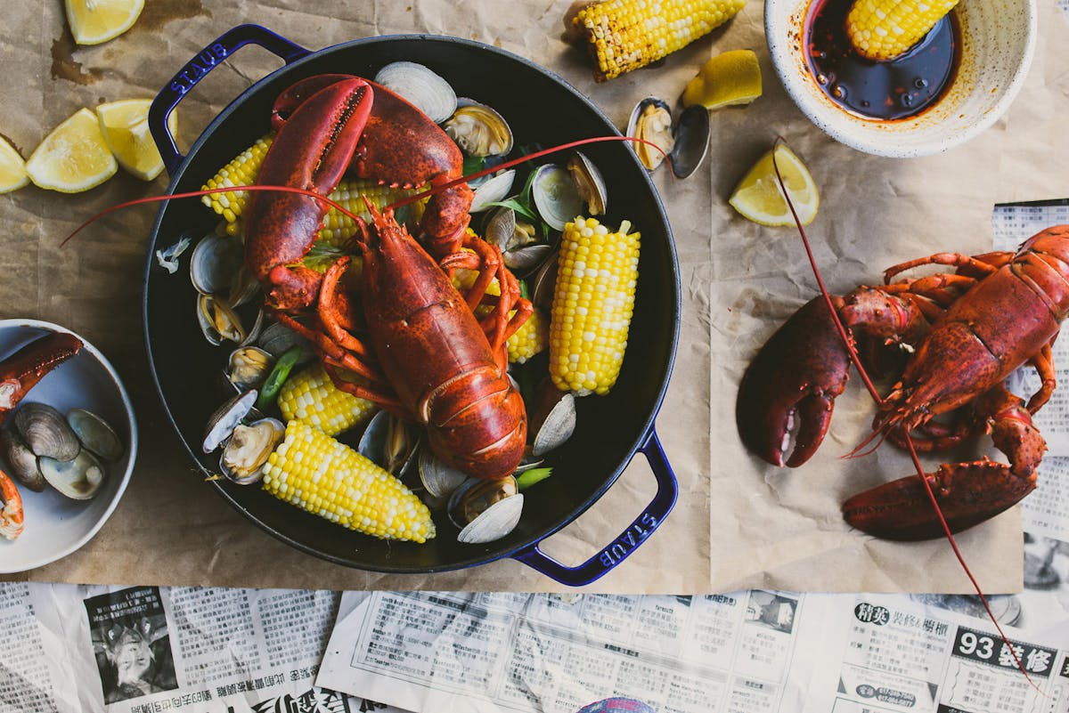 a lobster on a table