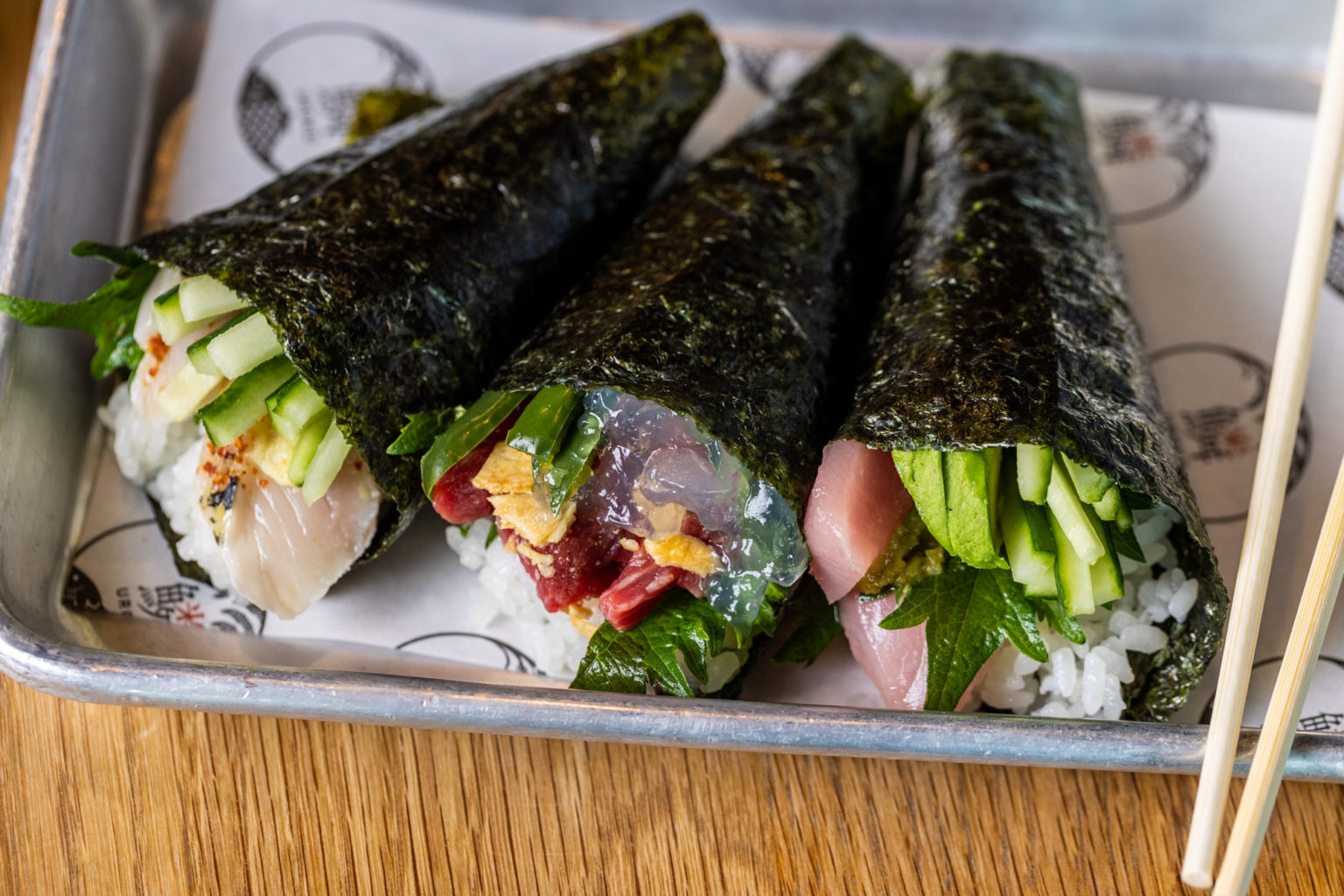 a tray of food on a plate
