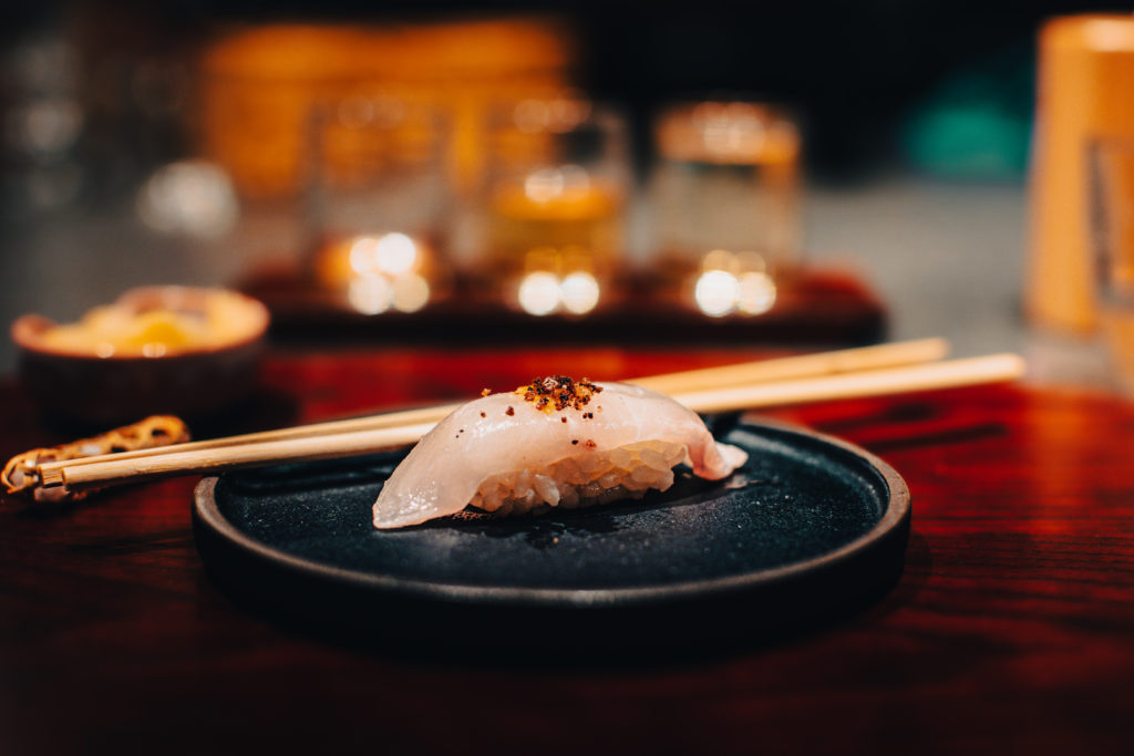 a close up of a plate of food on a table