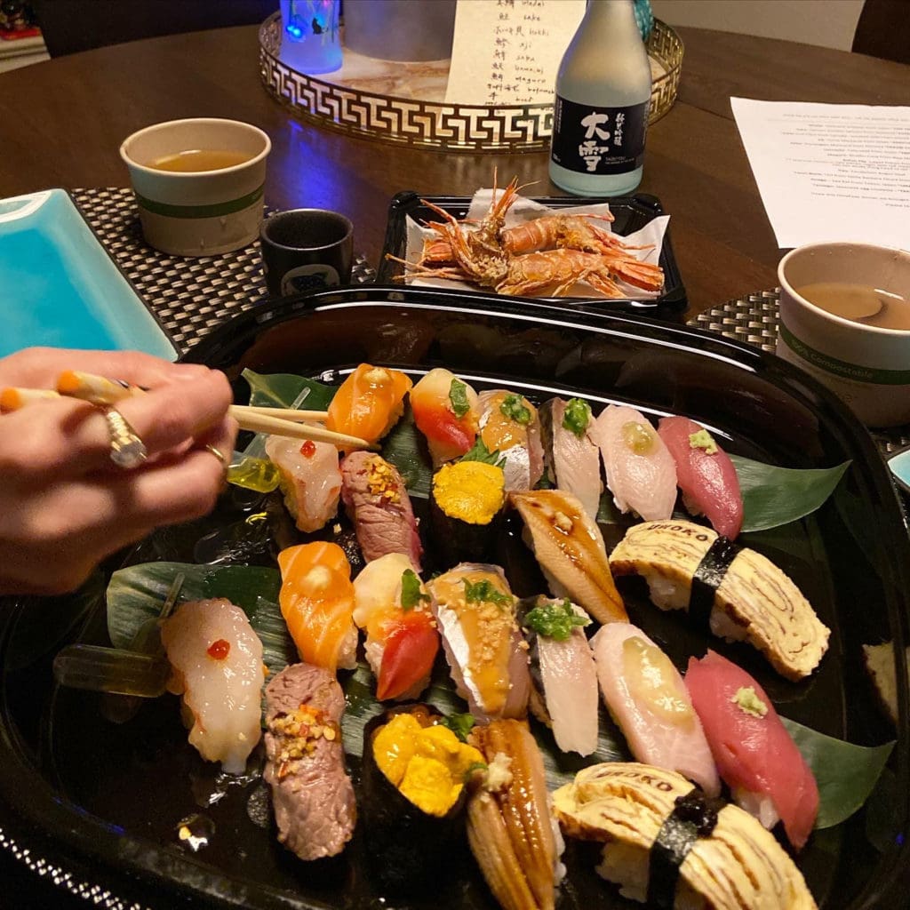 a plate of food on a table