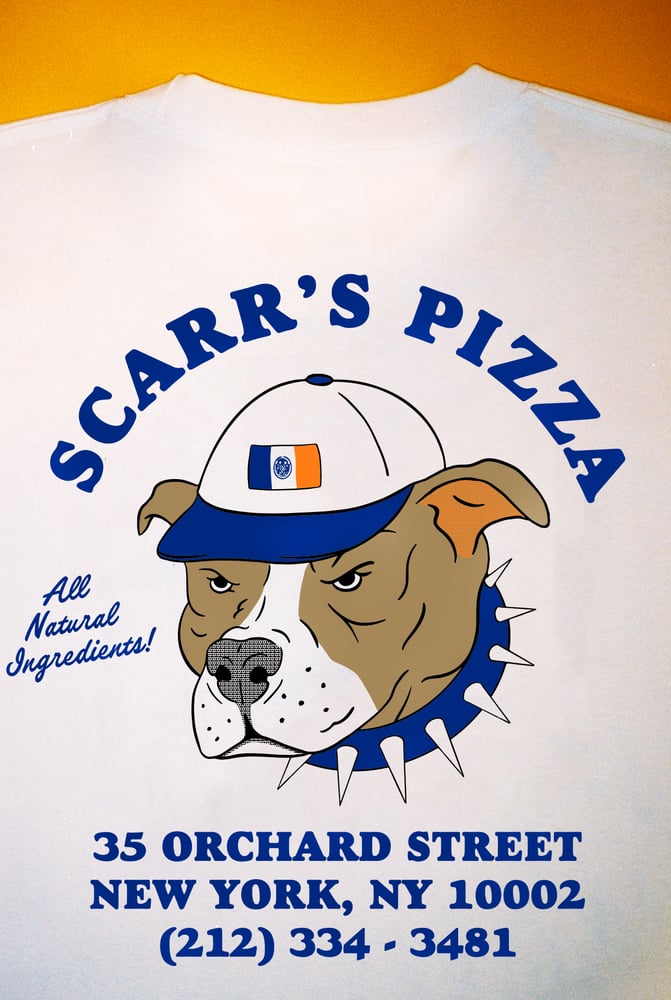 Scarr's Pizza White T-Shirt | Scarr's Pizza | Pizza Restaurant in