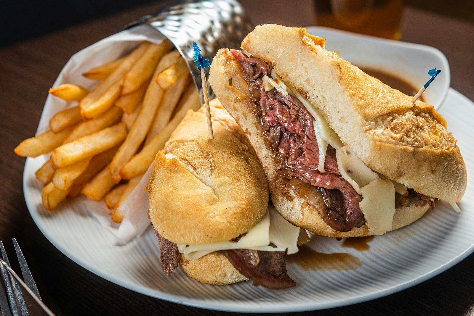 a sandwich and fries on a plate