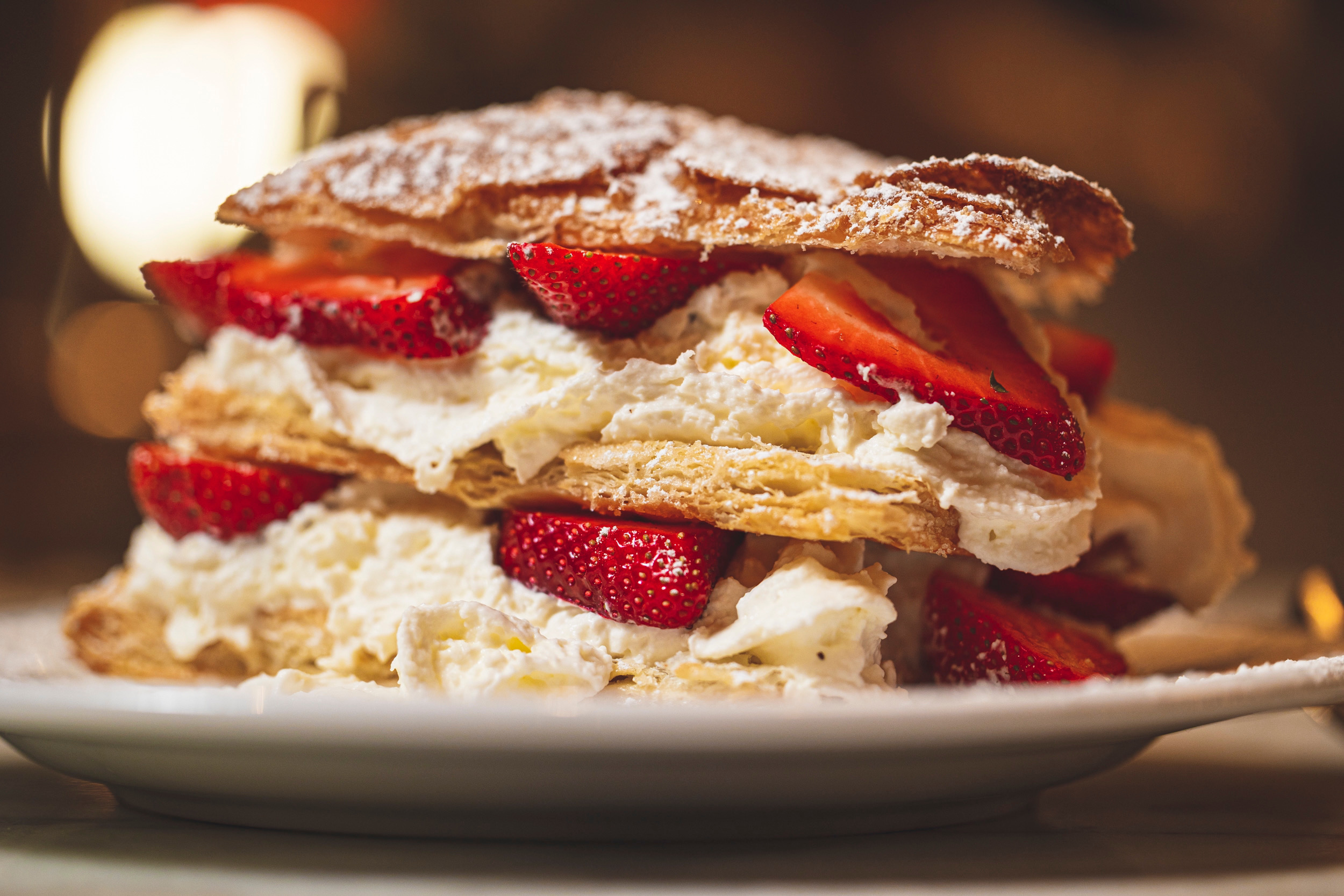 a close up of food on a plate