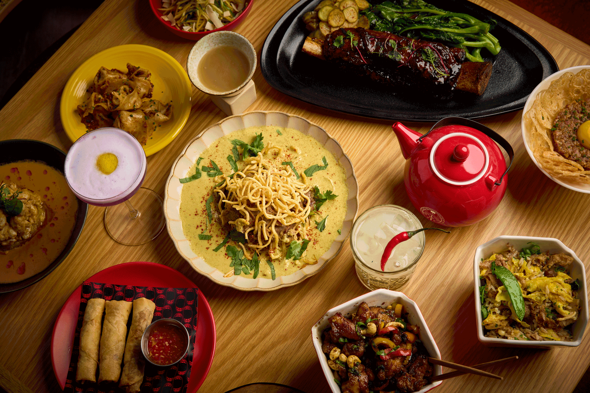 a table full of food