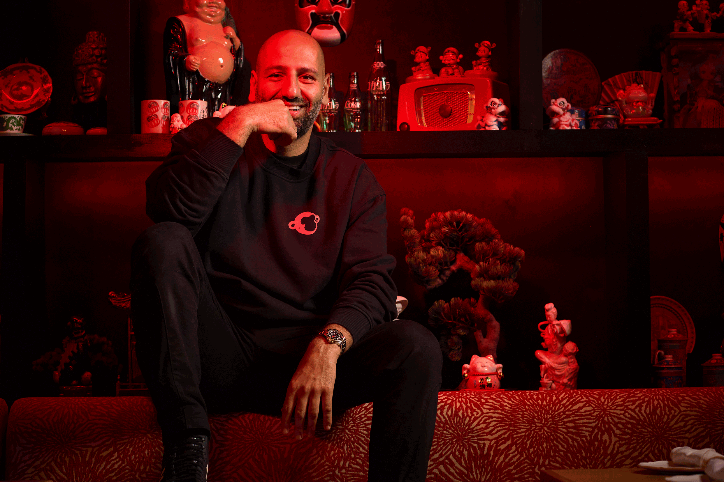 a man sitting on a couch
