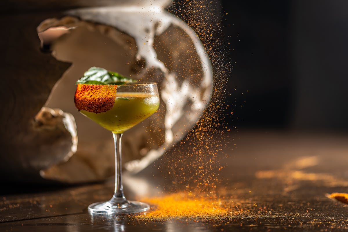 a close up of a drink