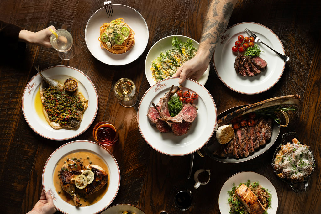 a bowl of food on a plate on a table