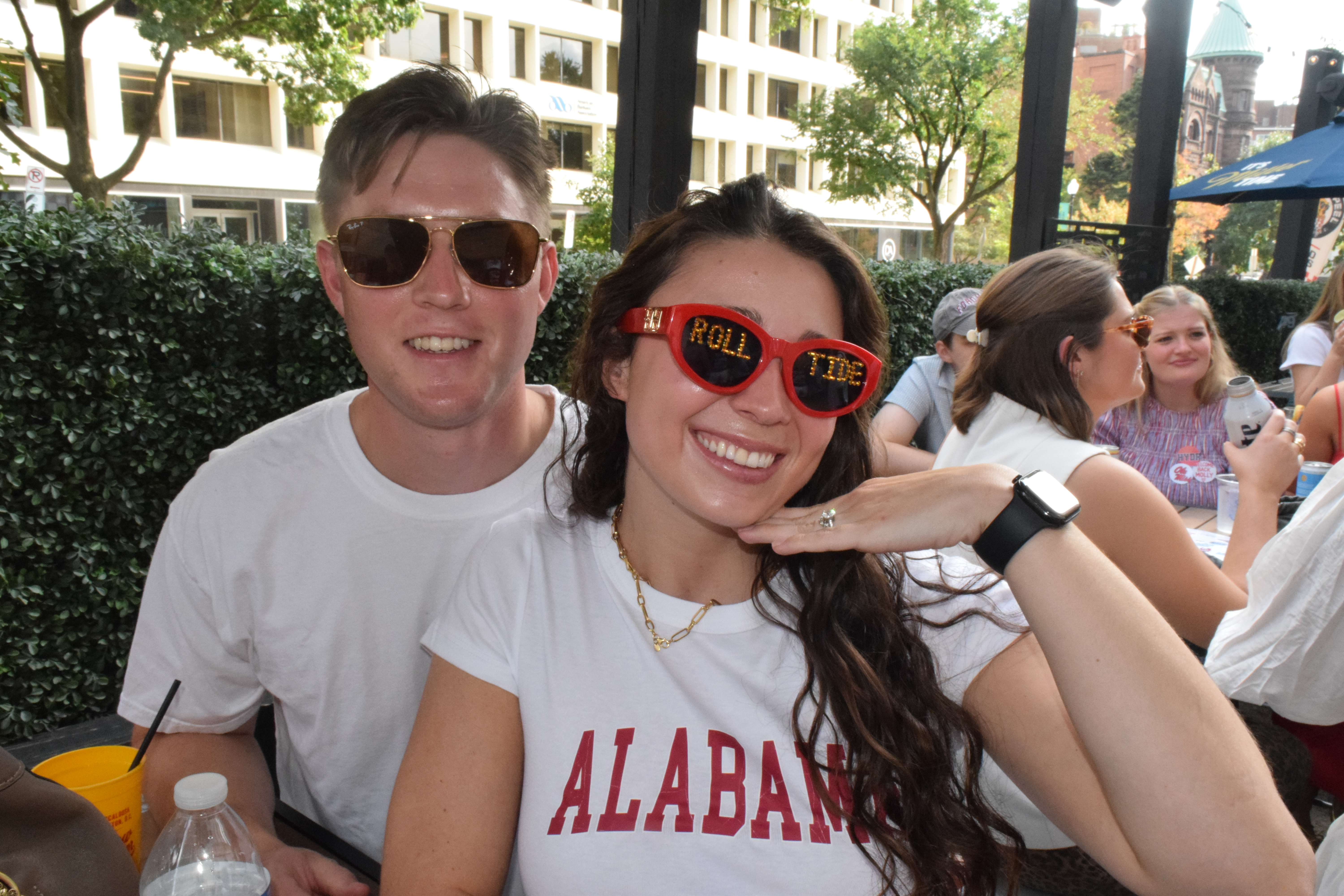 a man and woman posing for a picture