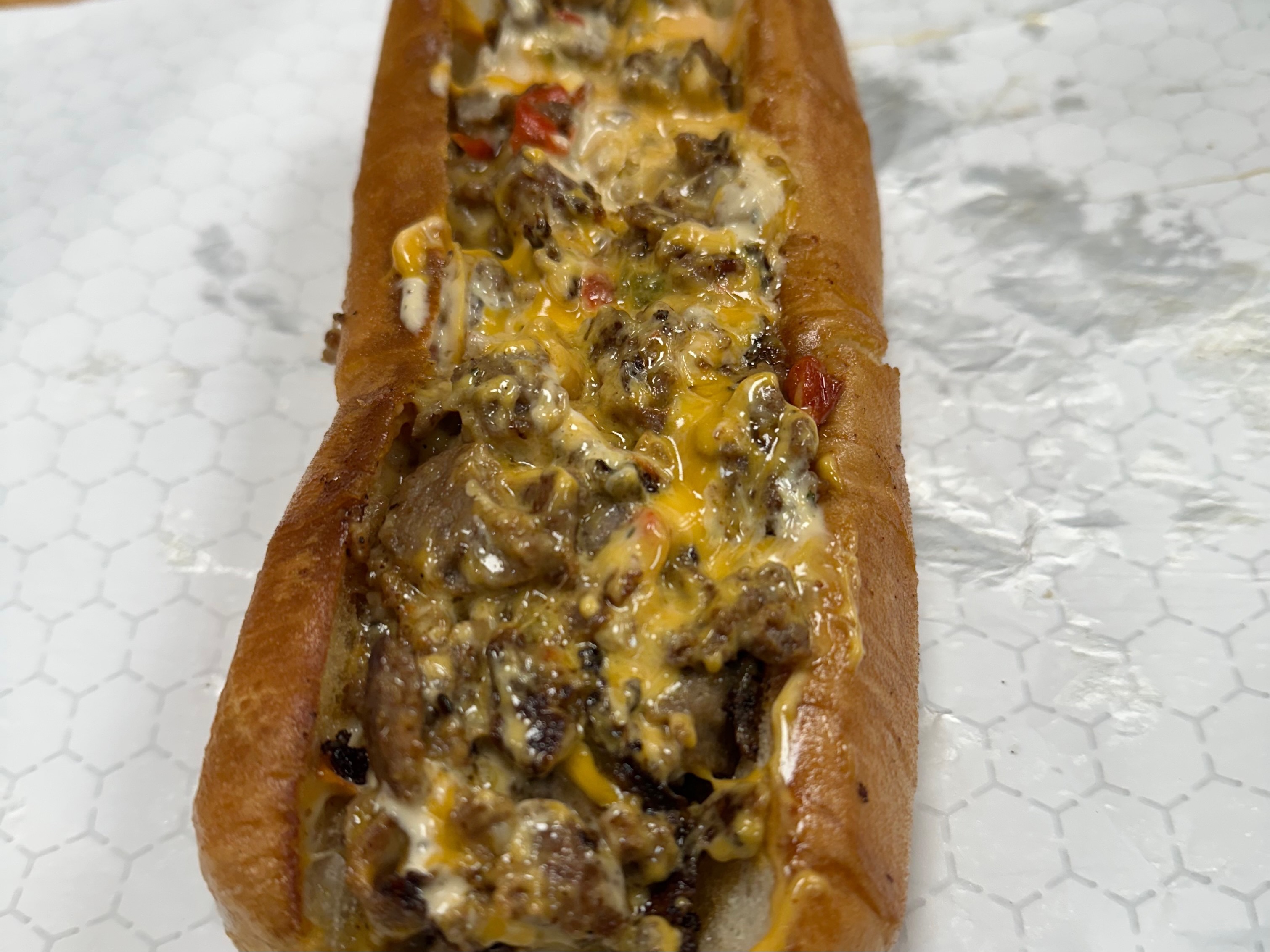 a close up of food