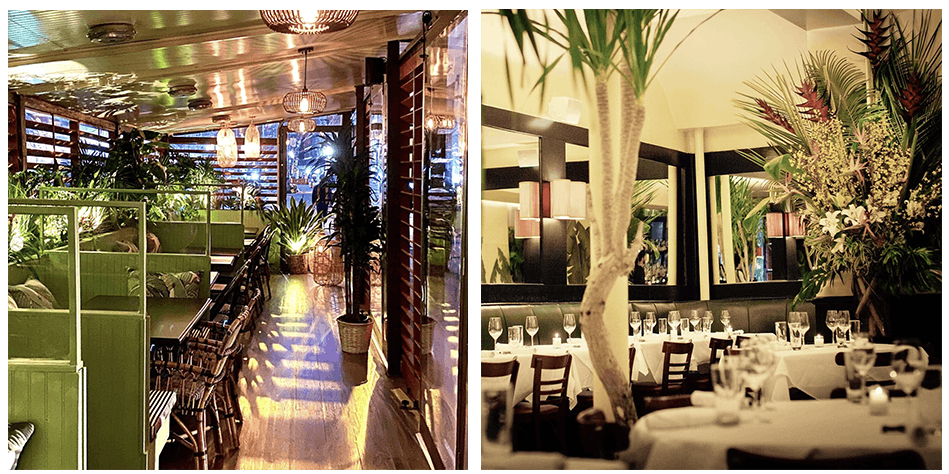 a room filled with furniture and vase of flowers on a table