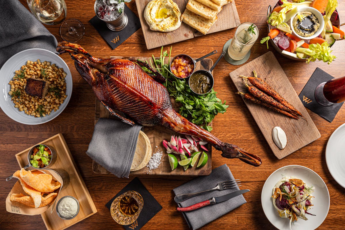 a bunch of food sitting on a table