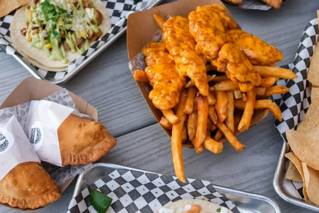 a plate of food on a table