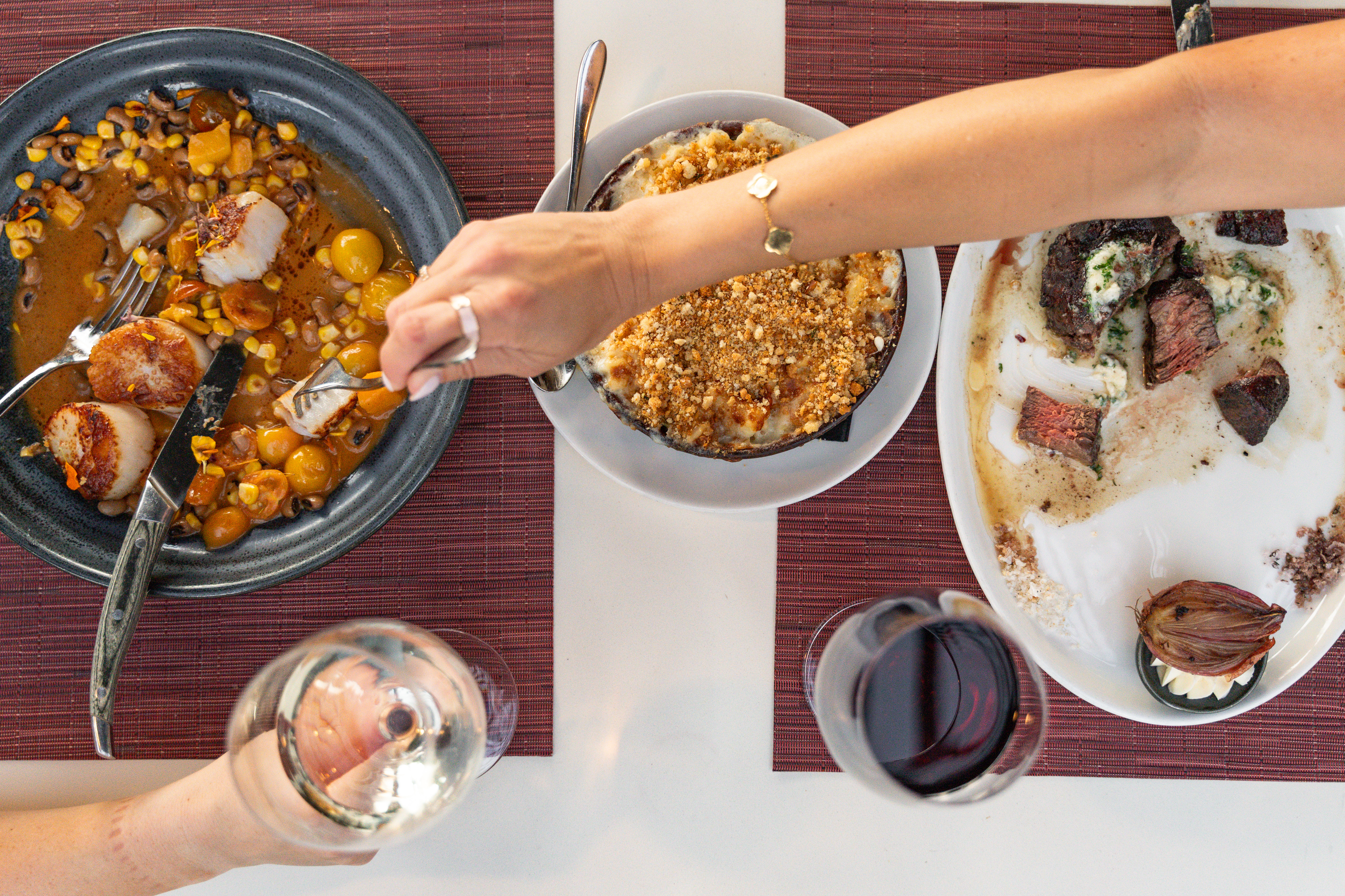 a table with food