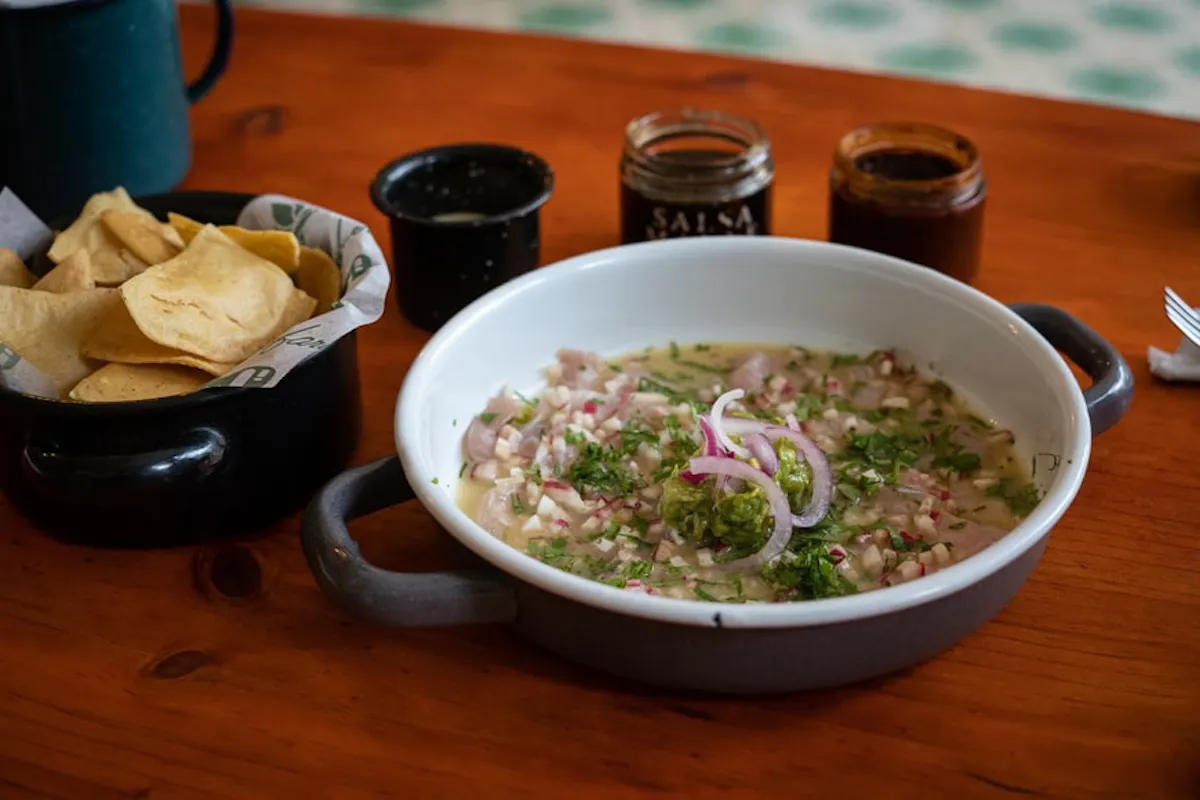 a bowl of food on a table