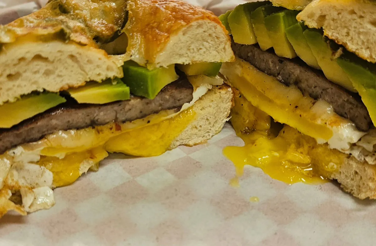 a sandwich cut in half