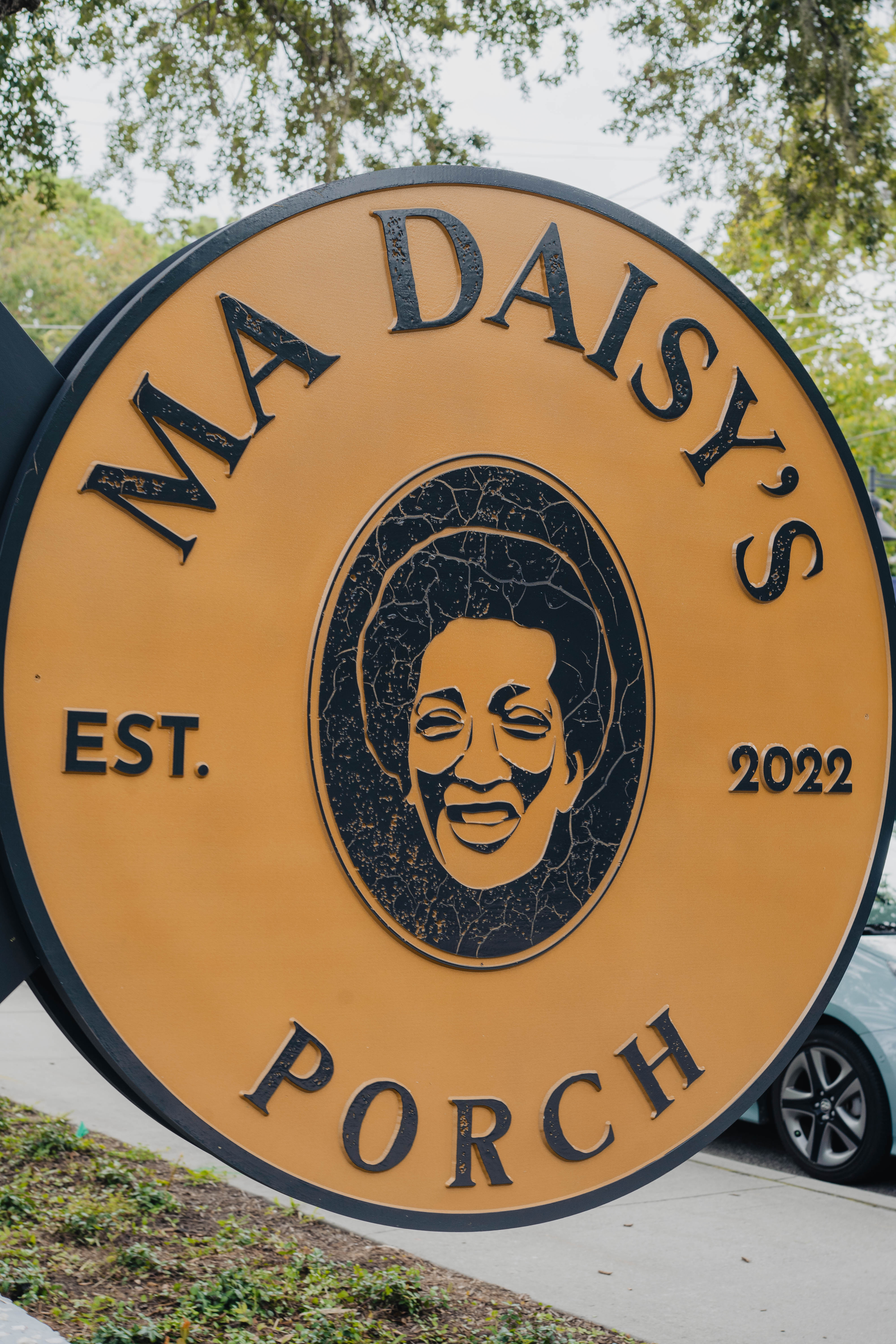 a close up of a sign
