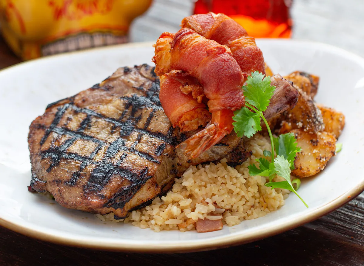 a plate of food on a table