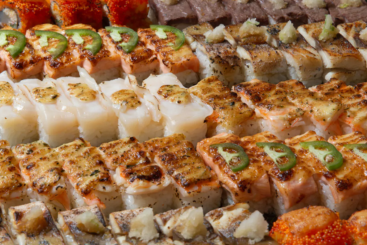 a close up of food