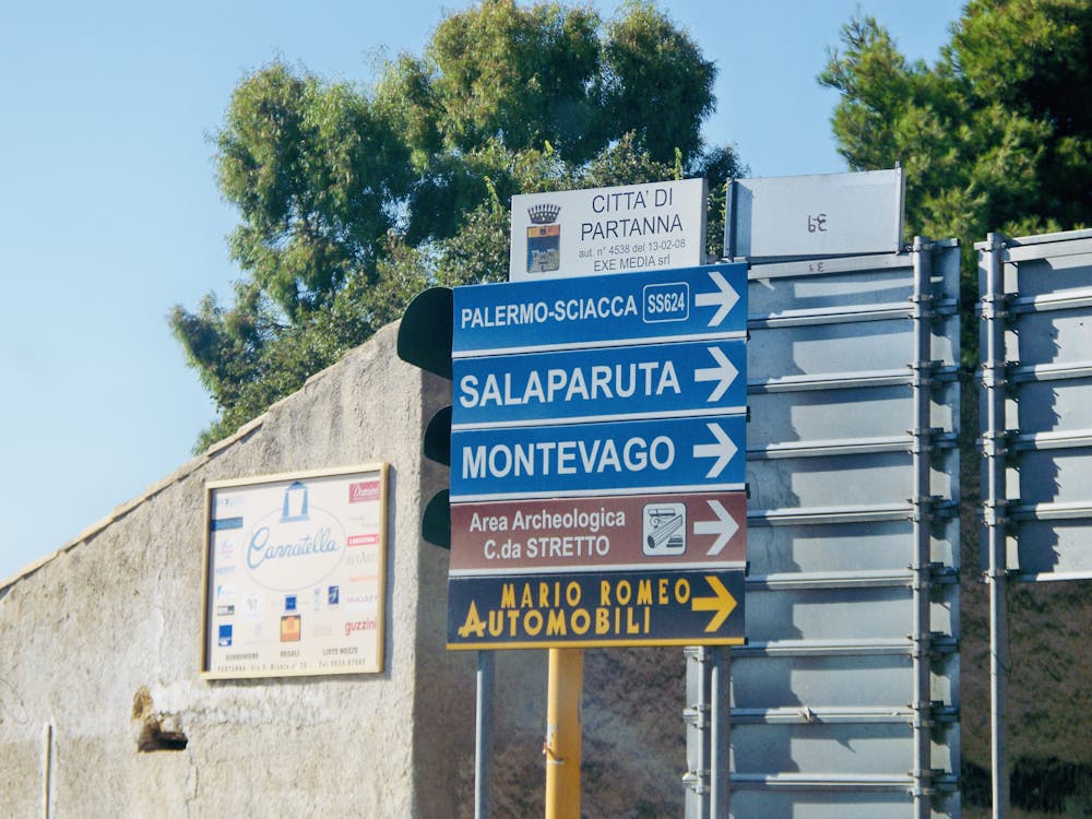 a sign on the side of a building