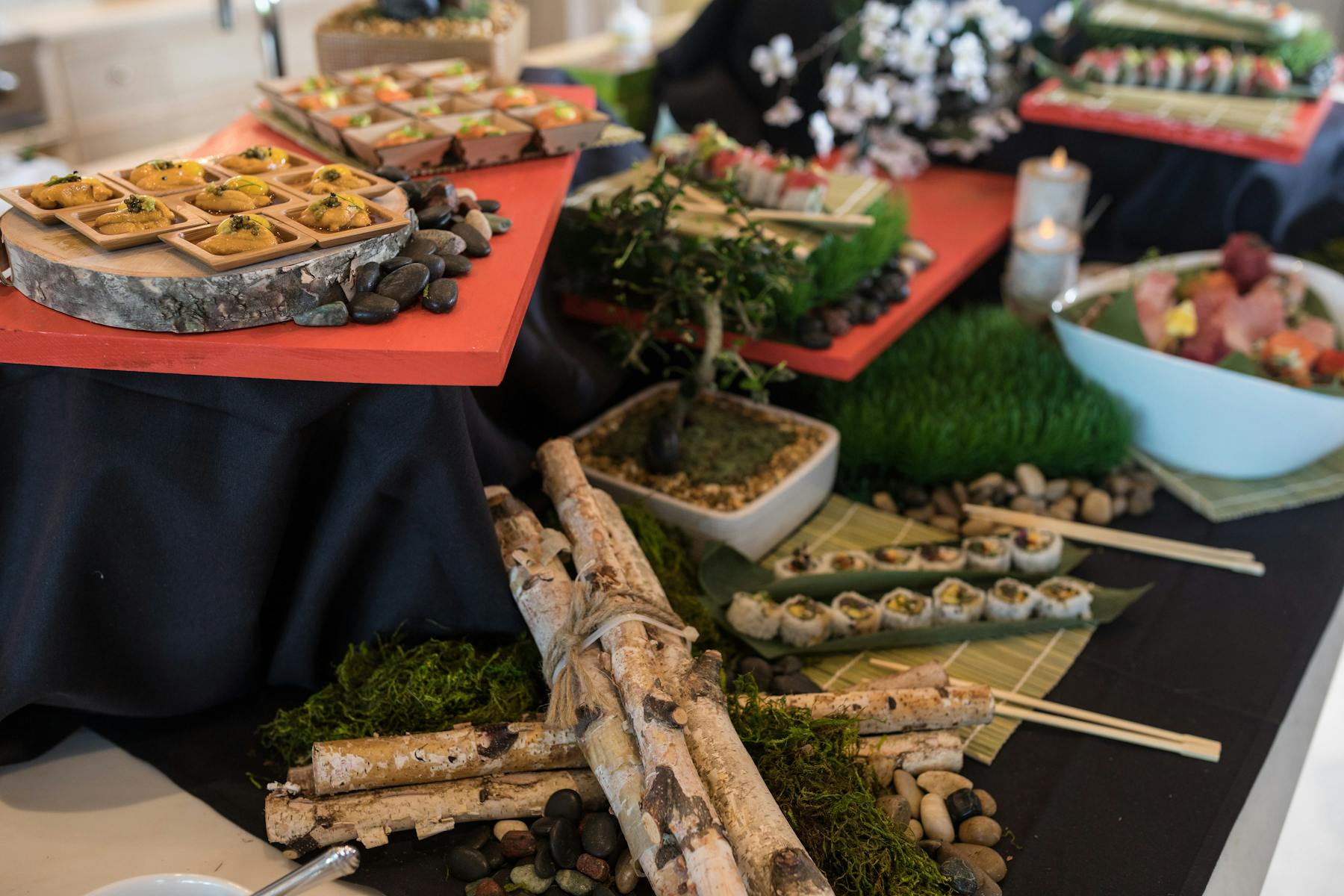 a tray of food on a table