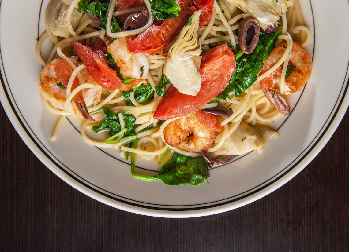 a plate of food on a table