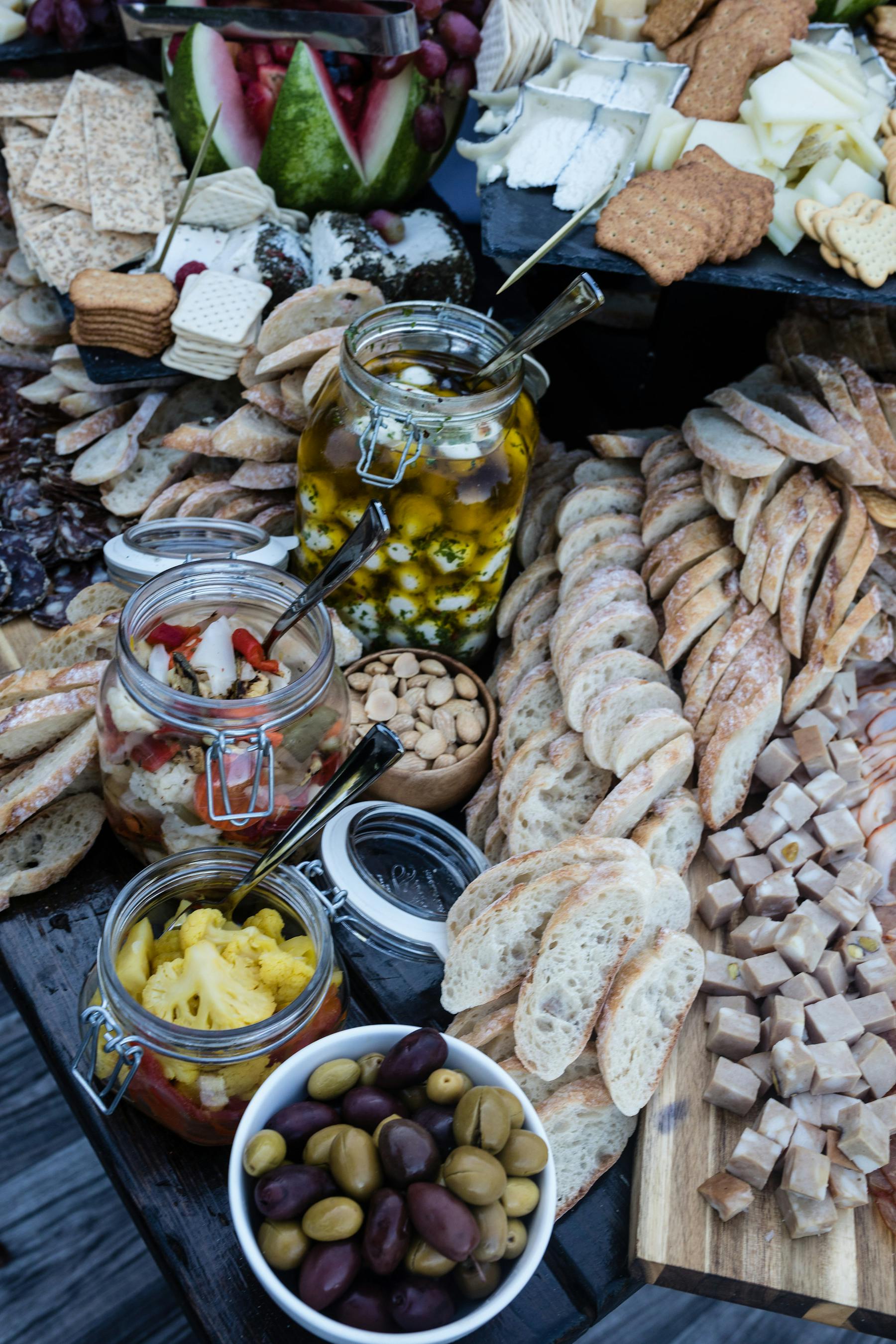 a bunch of food on a table