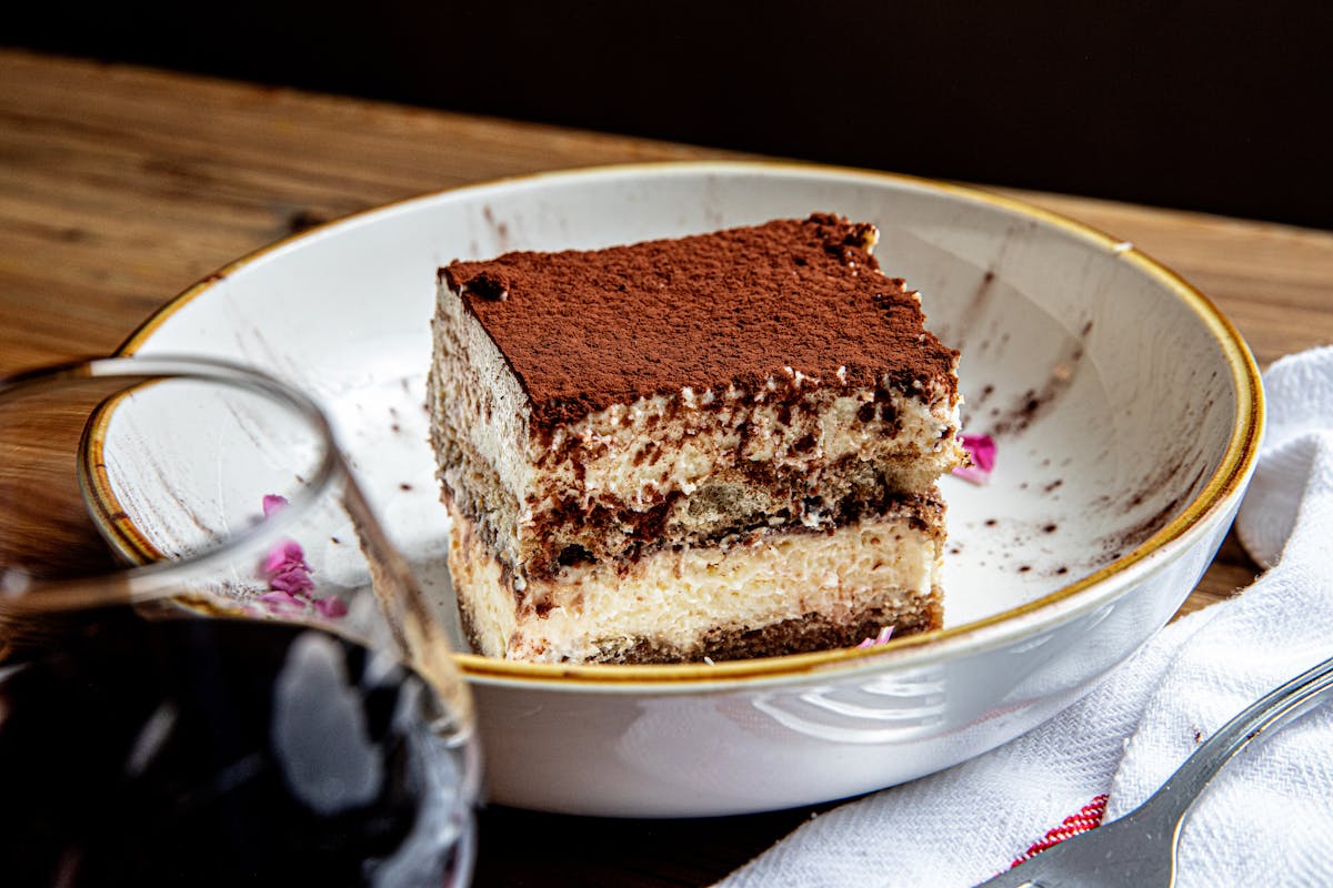 a piece of chocolate cake on a plate