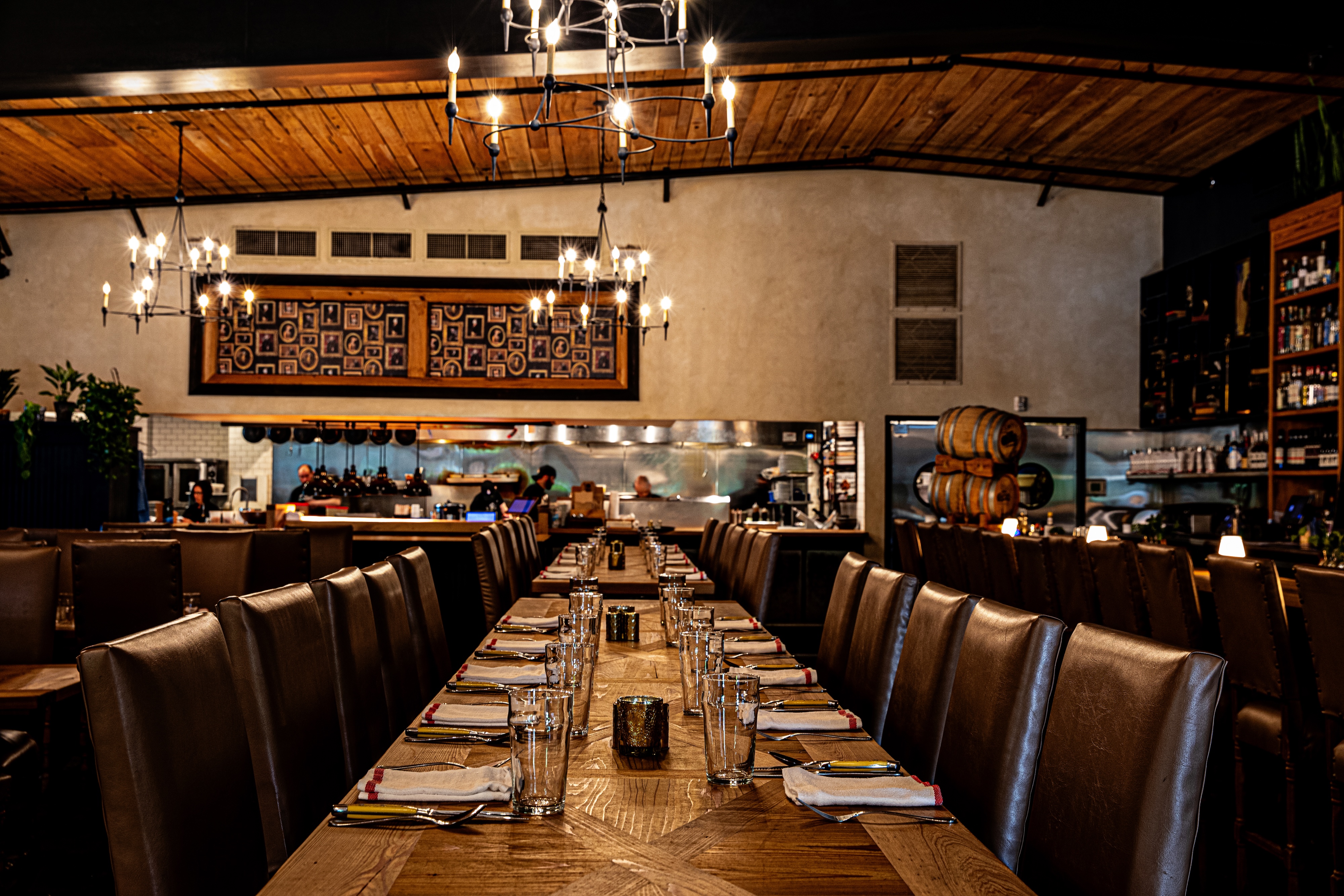 a room filled with furniture and a table