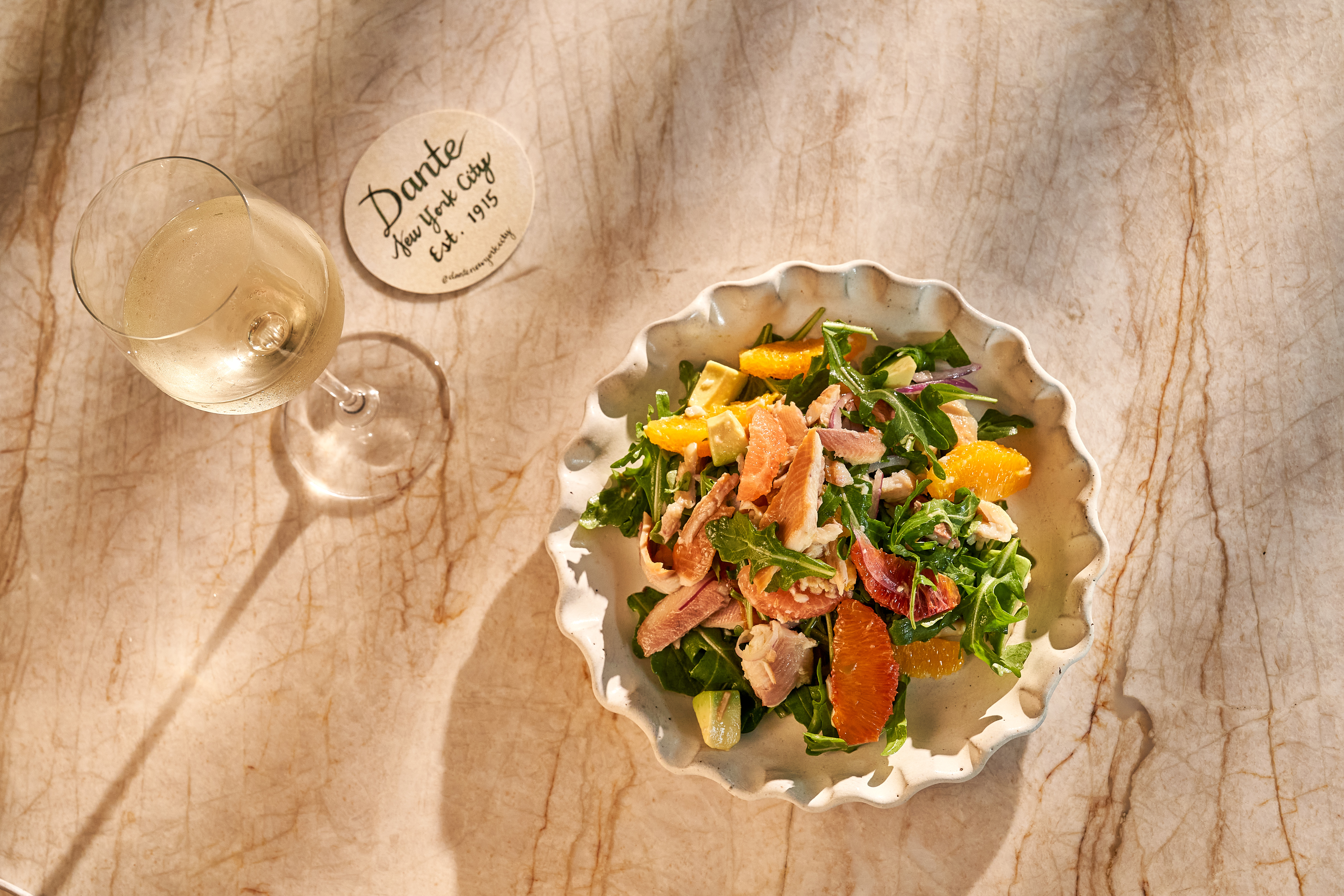 a close up of food on a wooden table