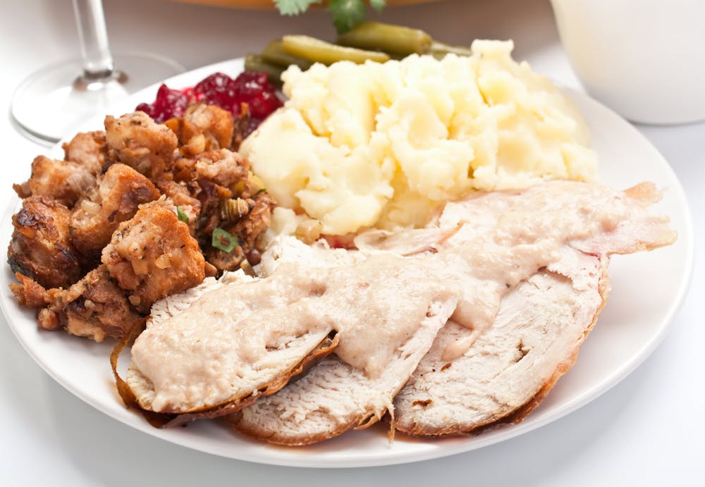 a plate of food on a table