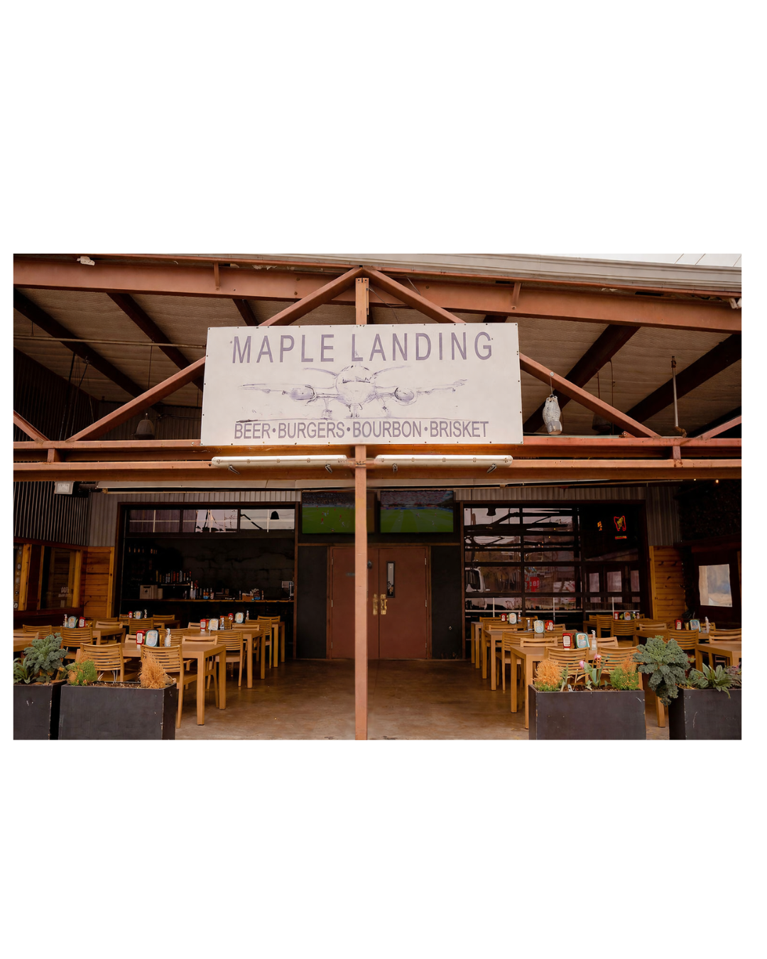 Outdoor patio at Maple Landing in Dallas for watching the World Cup