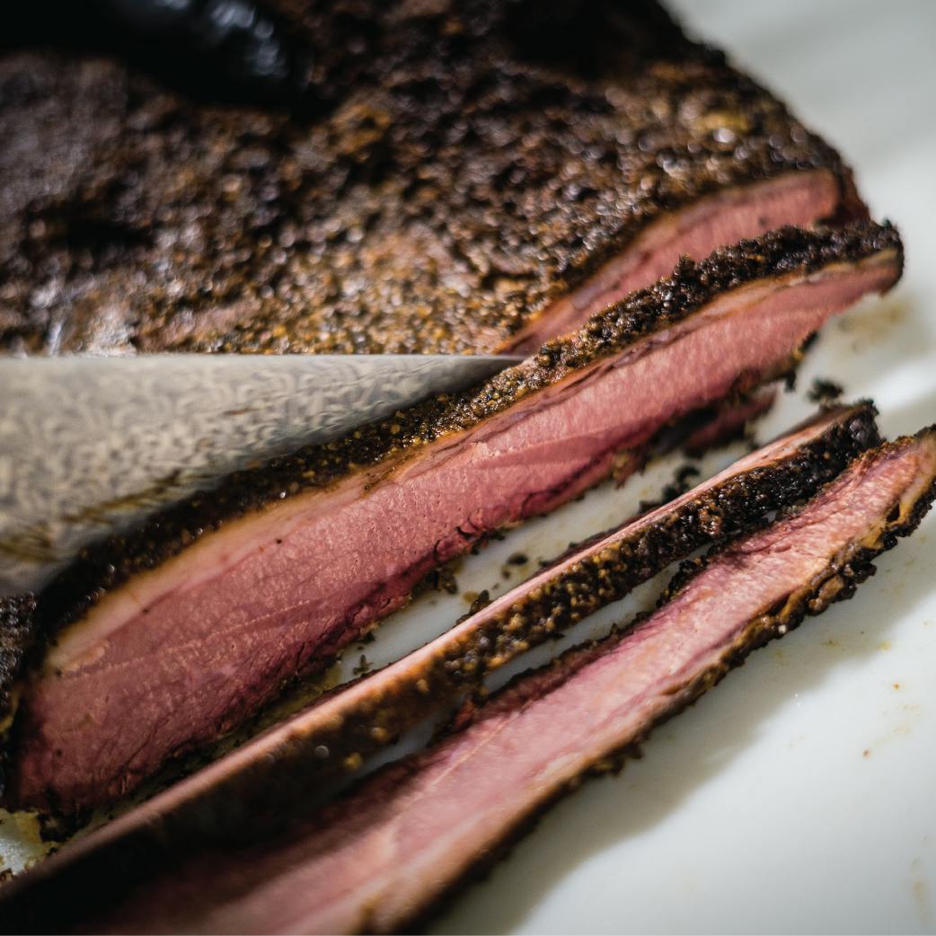 smoked sliced brisket