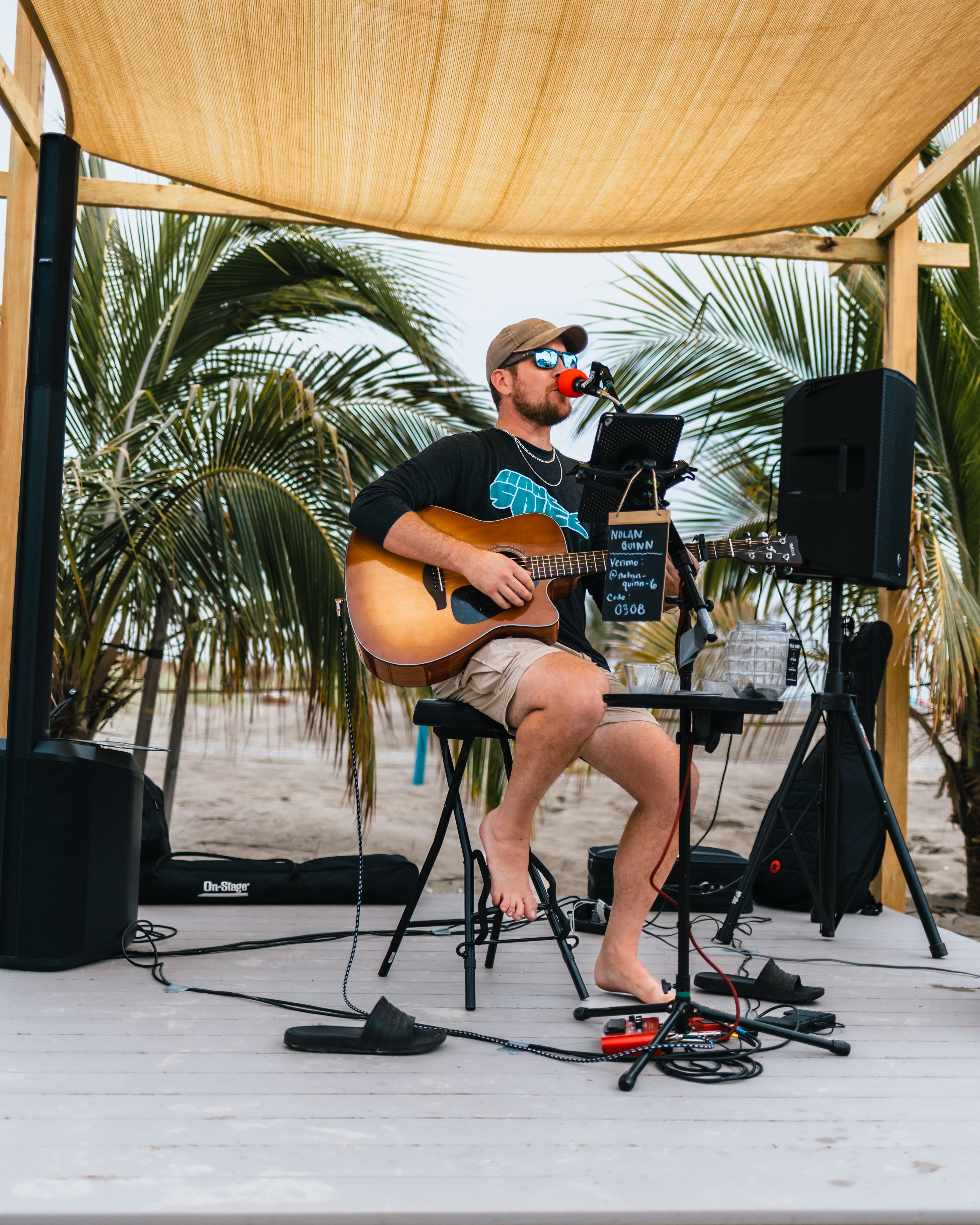 Nolan Quinn playing live music at Star Beach Bar in Diamond Beach NJ