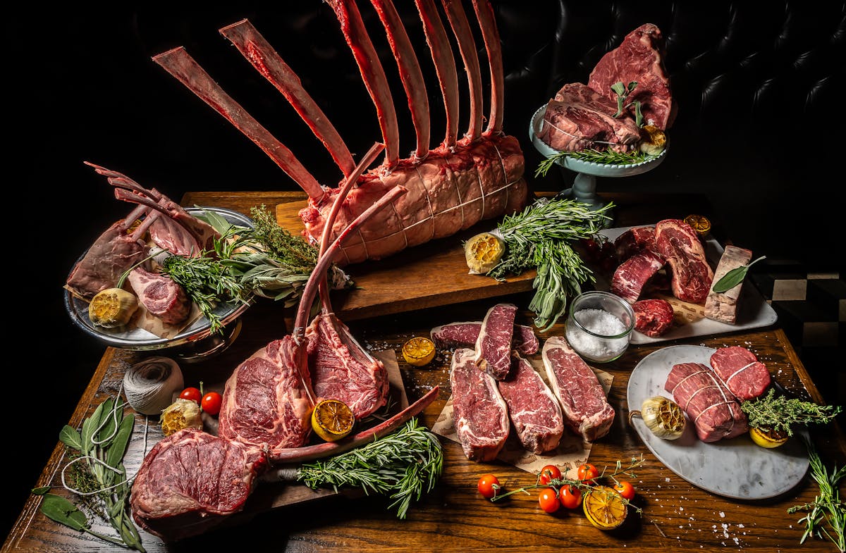 a bunch of food sitting on a table