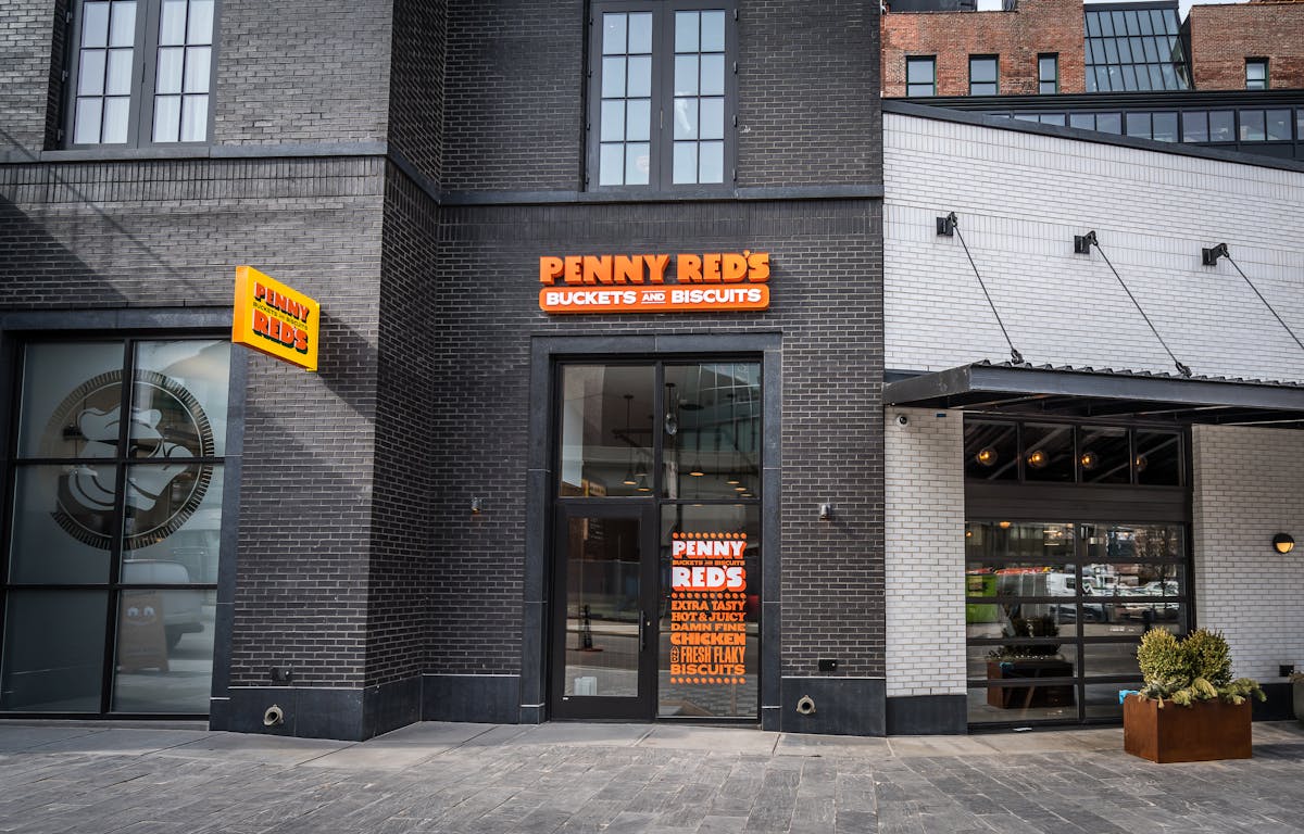 a store in a brick building