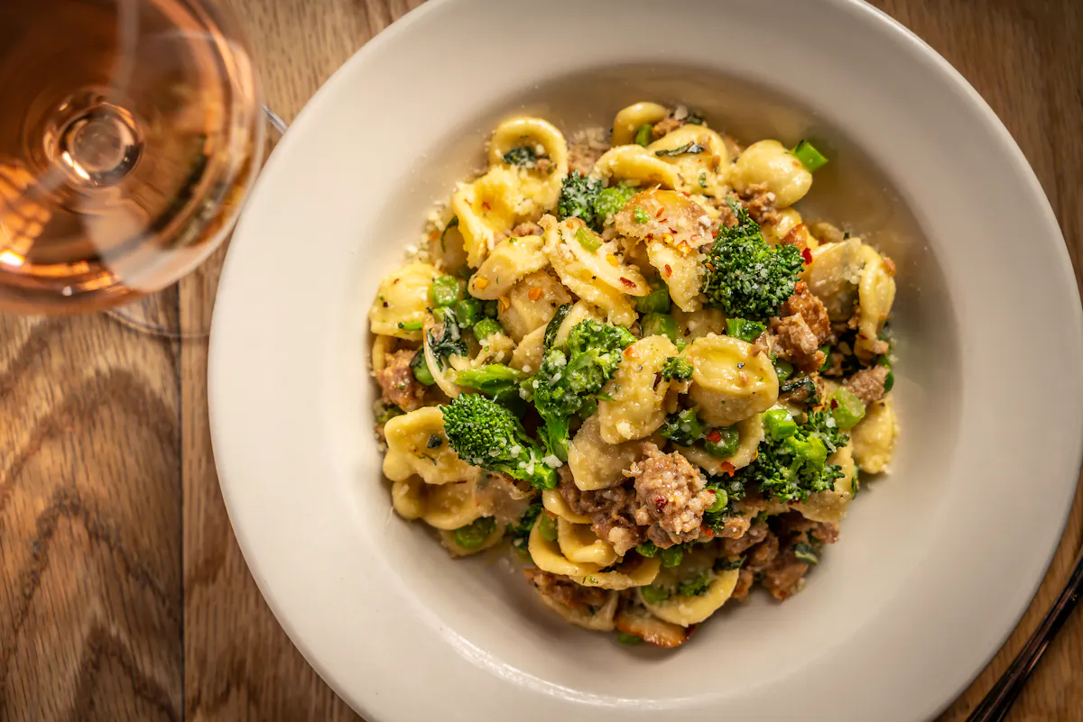 a plate of food with broccoli