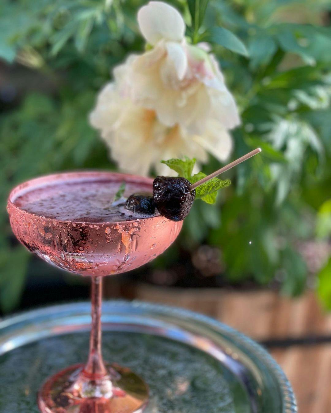 a close up of a cocktail