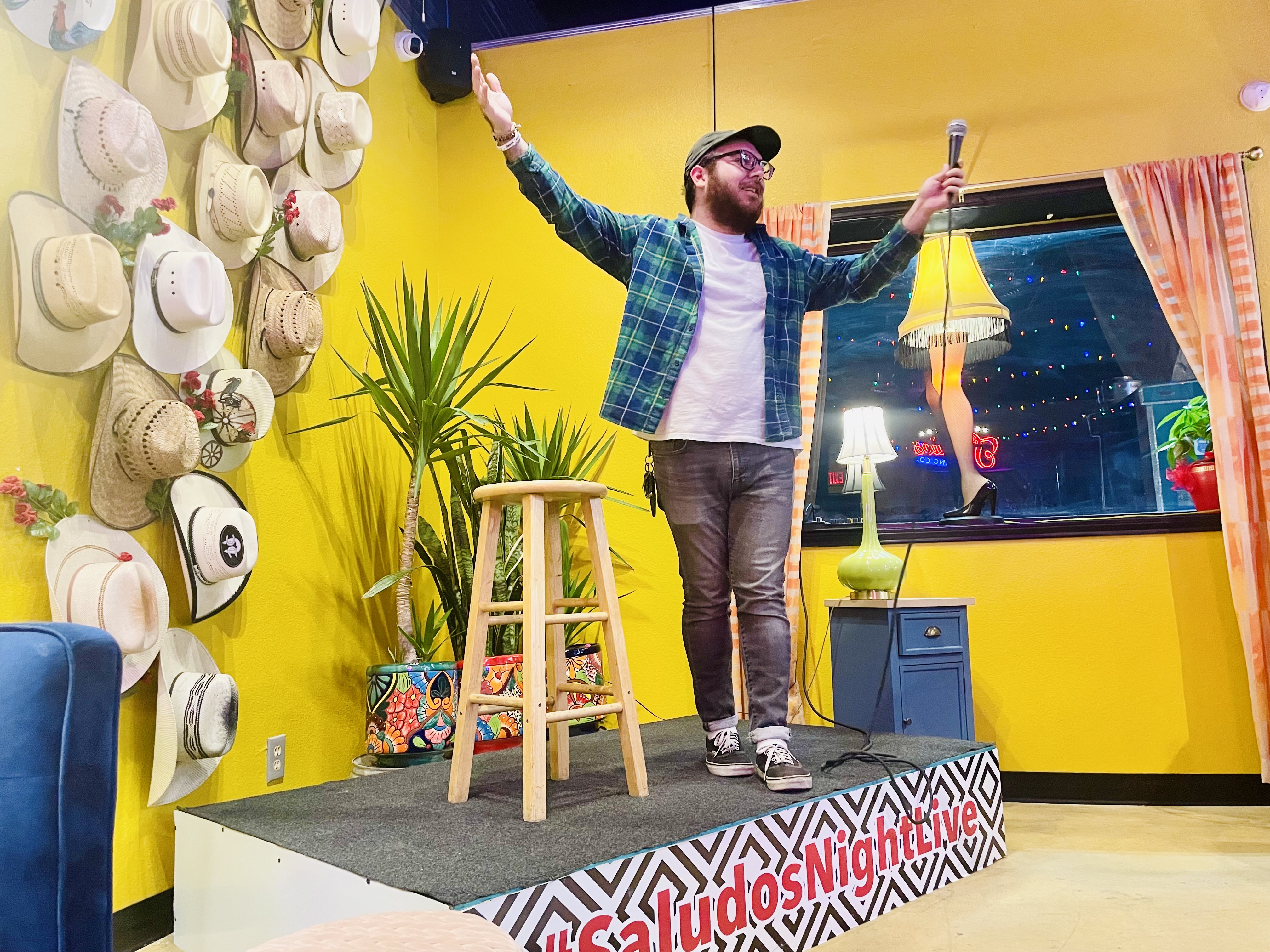 a person standing in a room