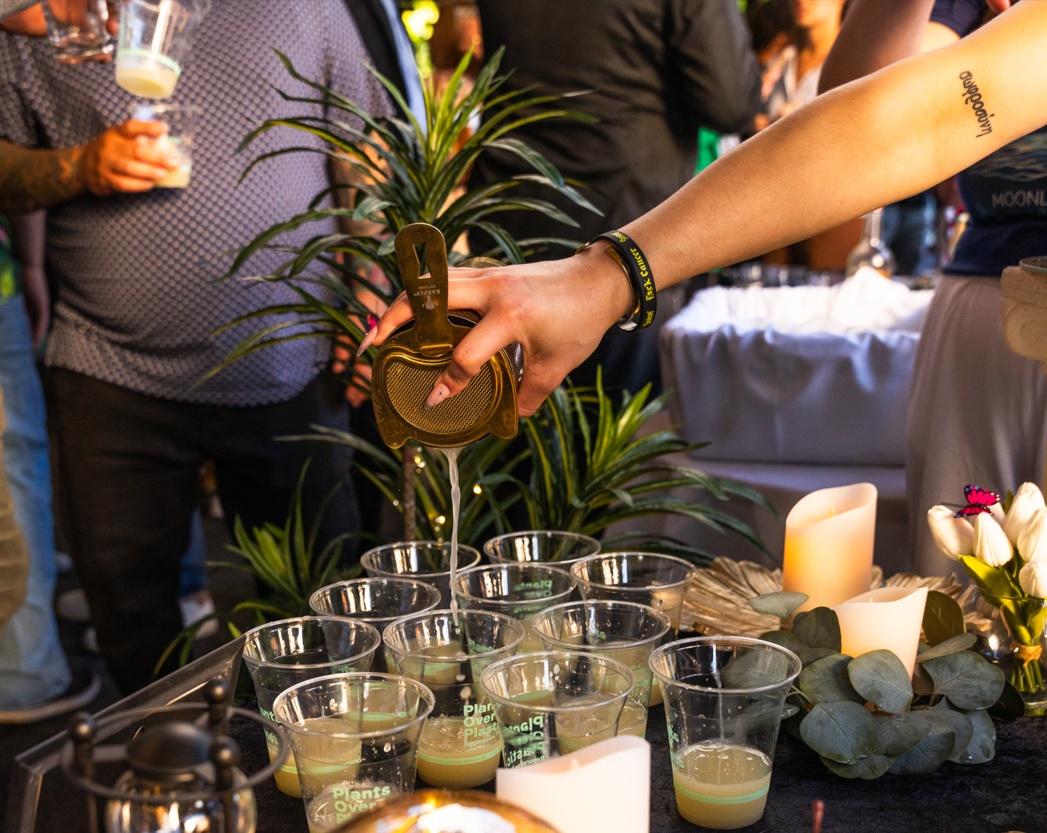 cocktails on a table