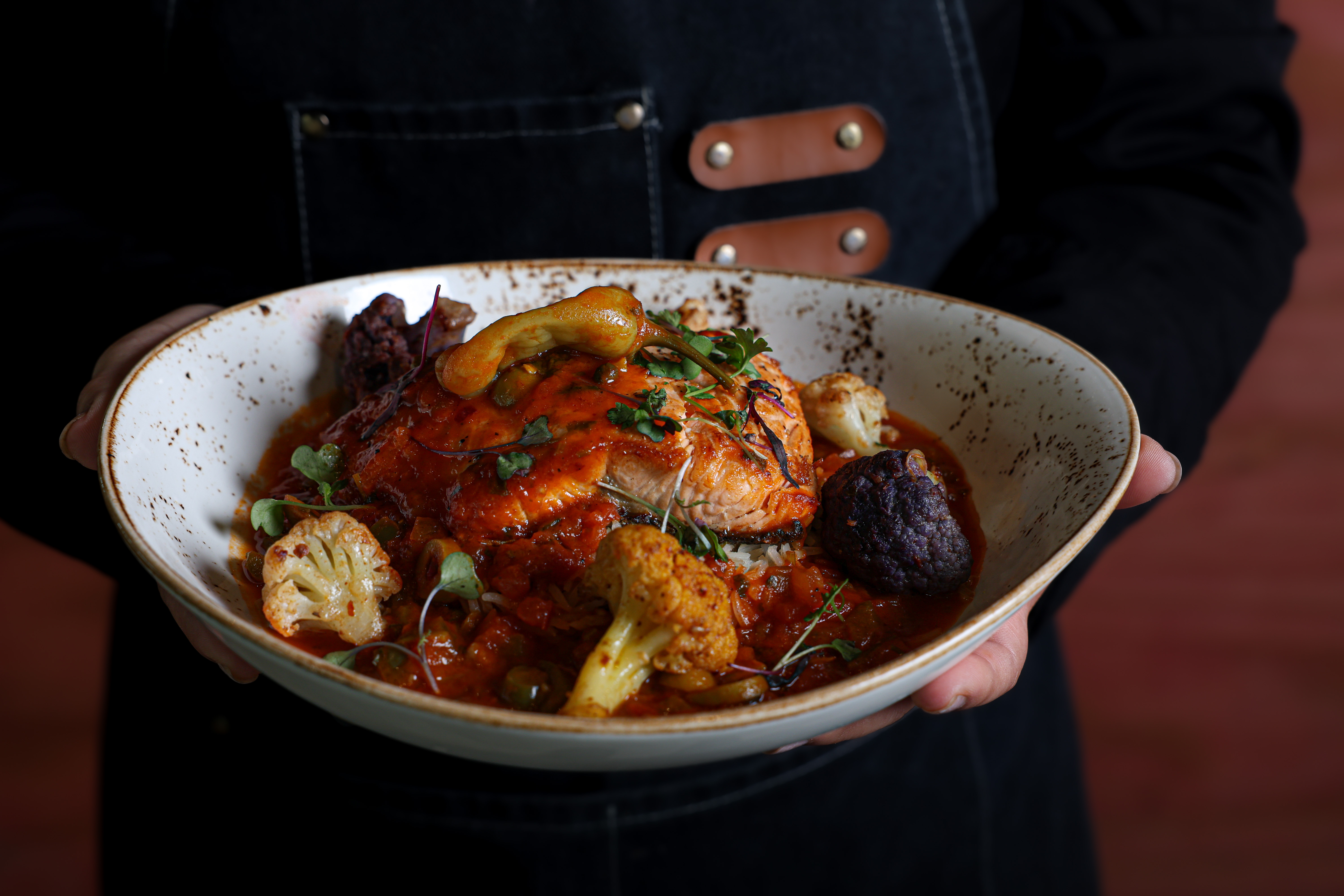a bowl of colorful food