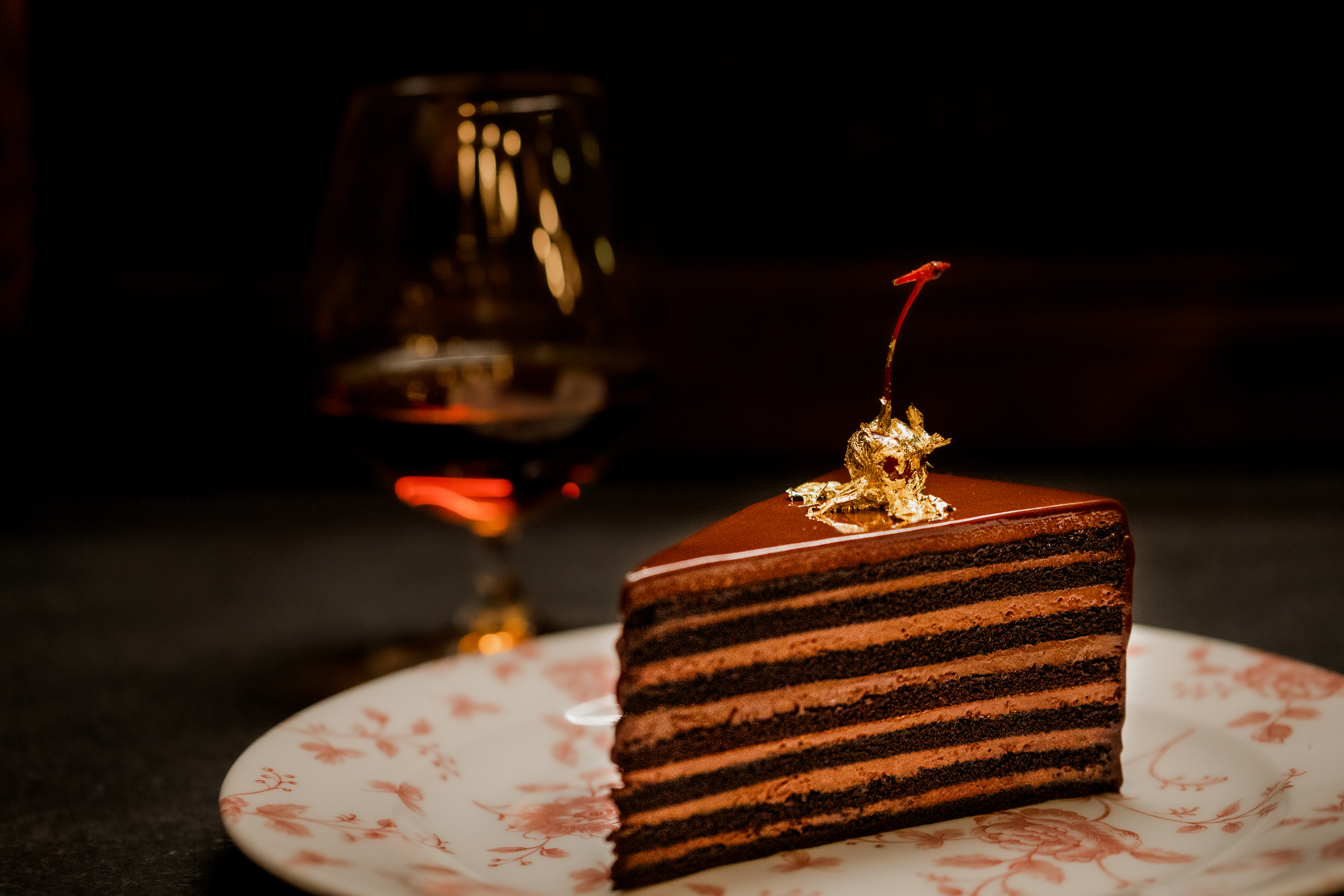 a piece of cake sitting on top of a wooden table