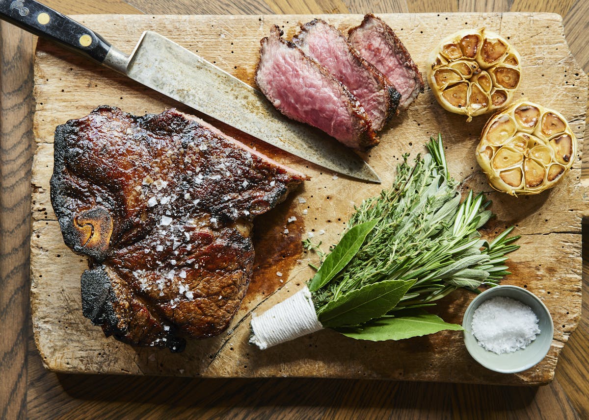 a piece of meat on a cutting board