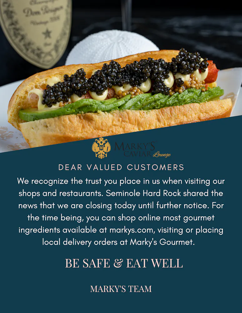 Reservations | Marky's Caviar in Hollywood, FL