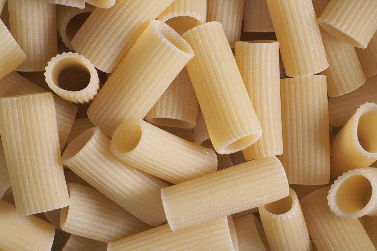 a close up of pasta