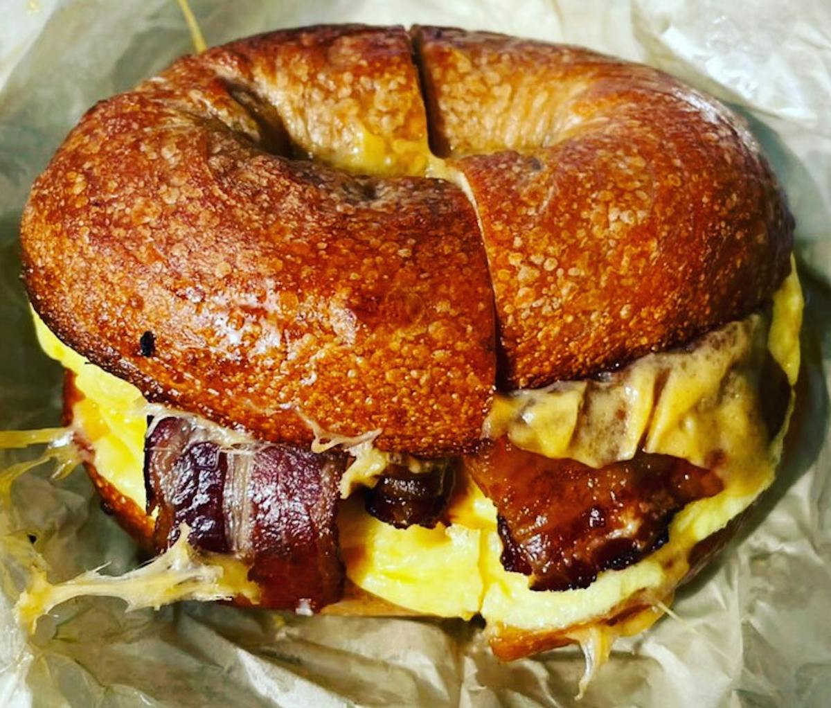 a close up of a sandwich