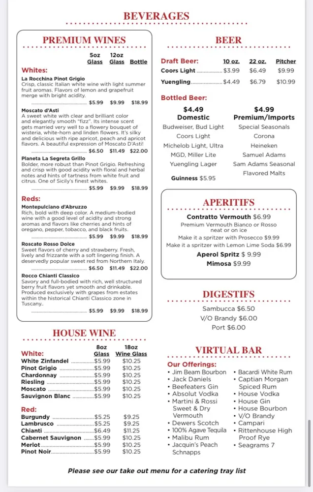 Menus | Two Guys from Italy