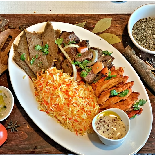 a plate of food on a table
