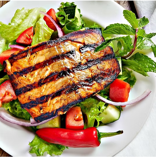a plate of food on a table